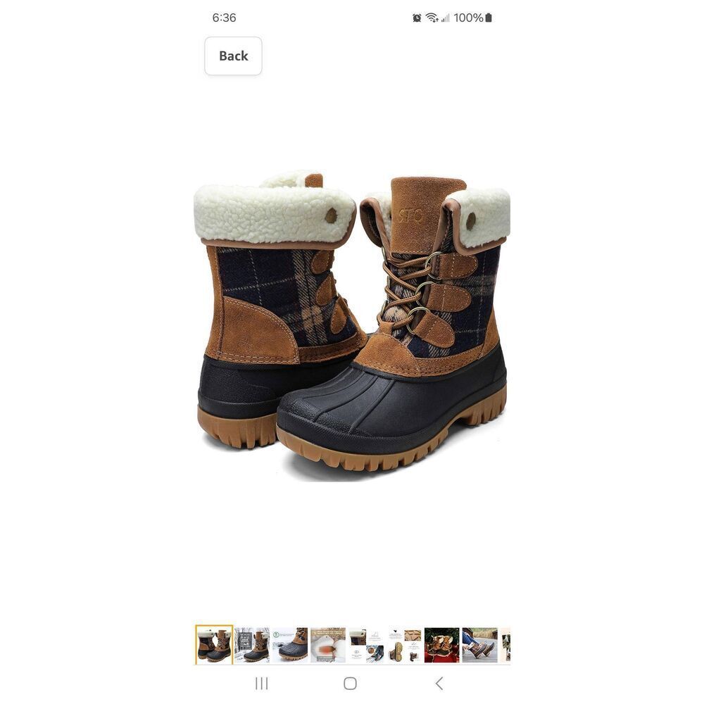 New Size 8 STQ Winter Duck Boots Waterproof Insulated Womens Lace Up Boots